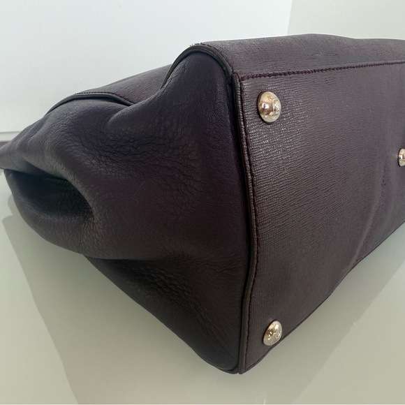 Fendi 2 Jours Plum Large Leather Bag - Picture 8 of 14